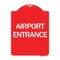 Signmission Designer Series Sign-Airport Entrance, Red & White Aluminum Architectural Sign, 18" H, RW-1824-24460 A-DES-RW-1824-24460 - alternate 1